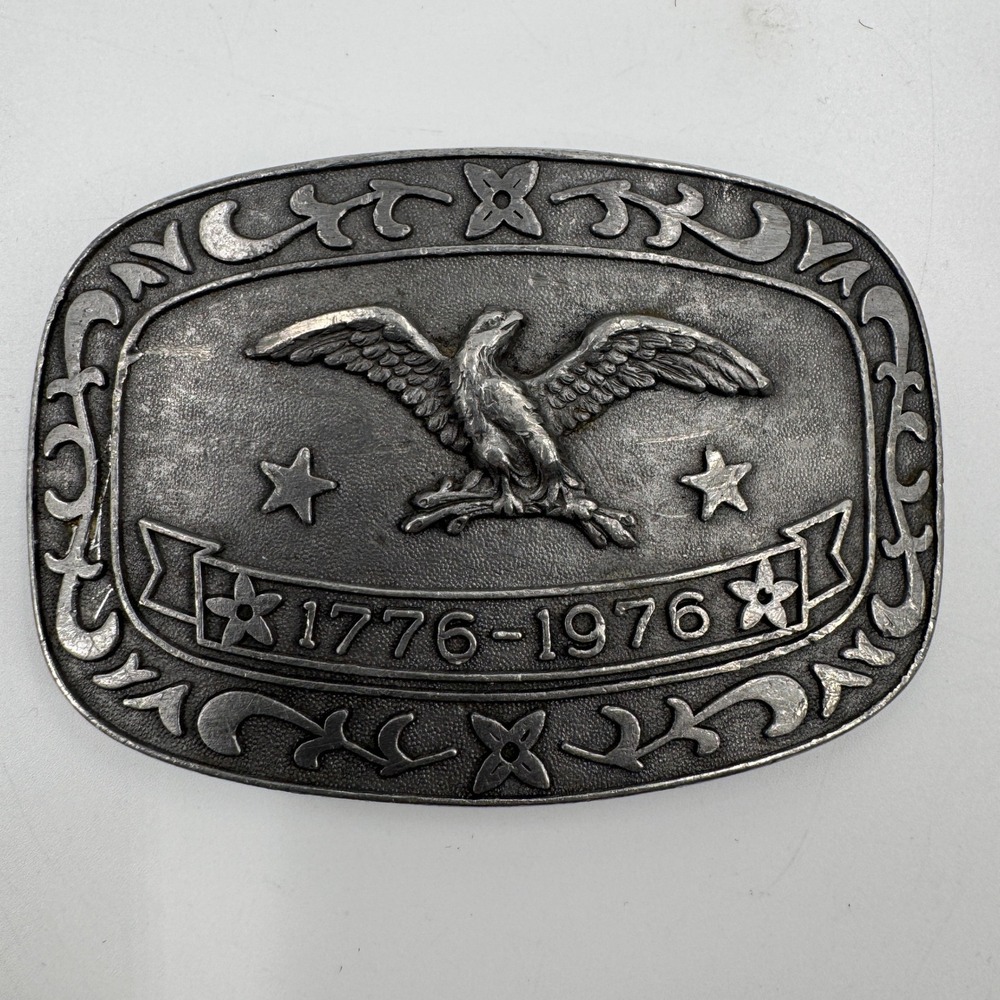 Celebrity Belt Buckle Unisex OS Silver Bicentennial‎ 1776-1976 Eagle Americana